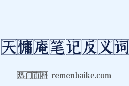 天慵庵笔记反义词是什么意思的图片